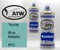 Preview: Toyota, Blue Metallic, 8P2: 400ml Sprühdose + 400ml Klarlack - Set, von ATW Autoteile West.
